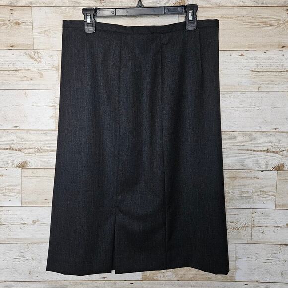 Pendleton Wool Pencil Skirt Kick Pleat Gray Lined Office Professional Size 12 - Picture 3 of 12
